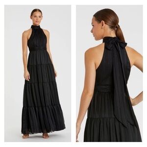 MAC DUGGAL 49515 NWT Tie Neck Tiered Halter Gown